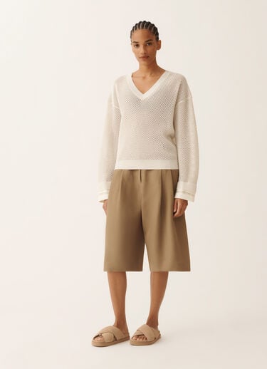 Maglia in cotone organico con viscosa brillante, burro Fabiana Filippi Maglia in cotone organico con viscosa brillante, burro BURRO MAD276F481M1560000