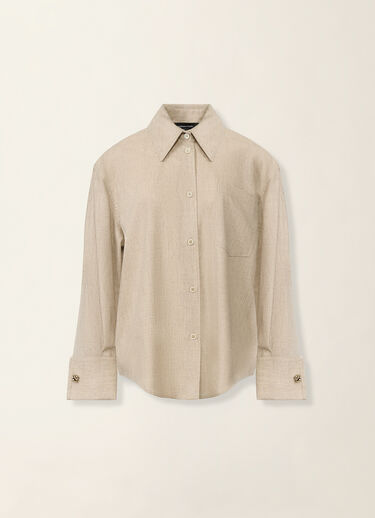 Fabiana Filippi Long flannel shirt, greige Greige CAD226F693D1860000