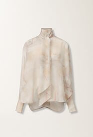 Fabiana Filippi Top aus bedrucktem Crêpe de Chine, Butter, Ahorn und Pfingstrose Beige TPD215F318D8860000
