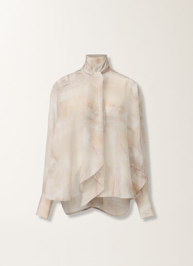 Fabiana Filippi Top in crepe de chine stampato, burro, acero e peonia BEIGE TPD215F318D8860000
