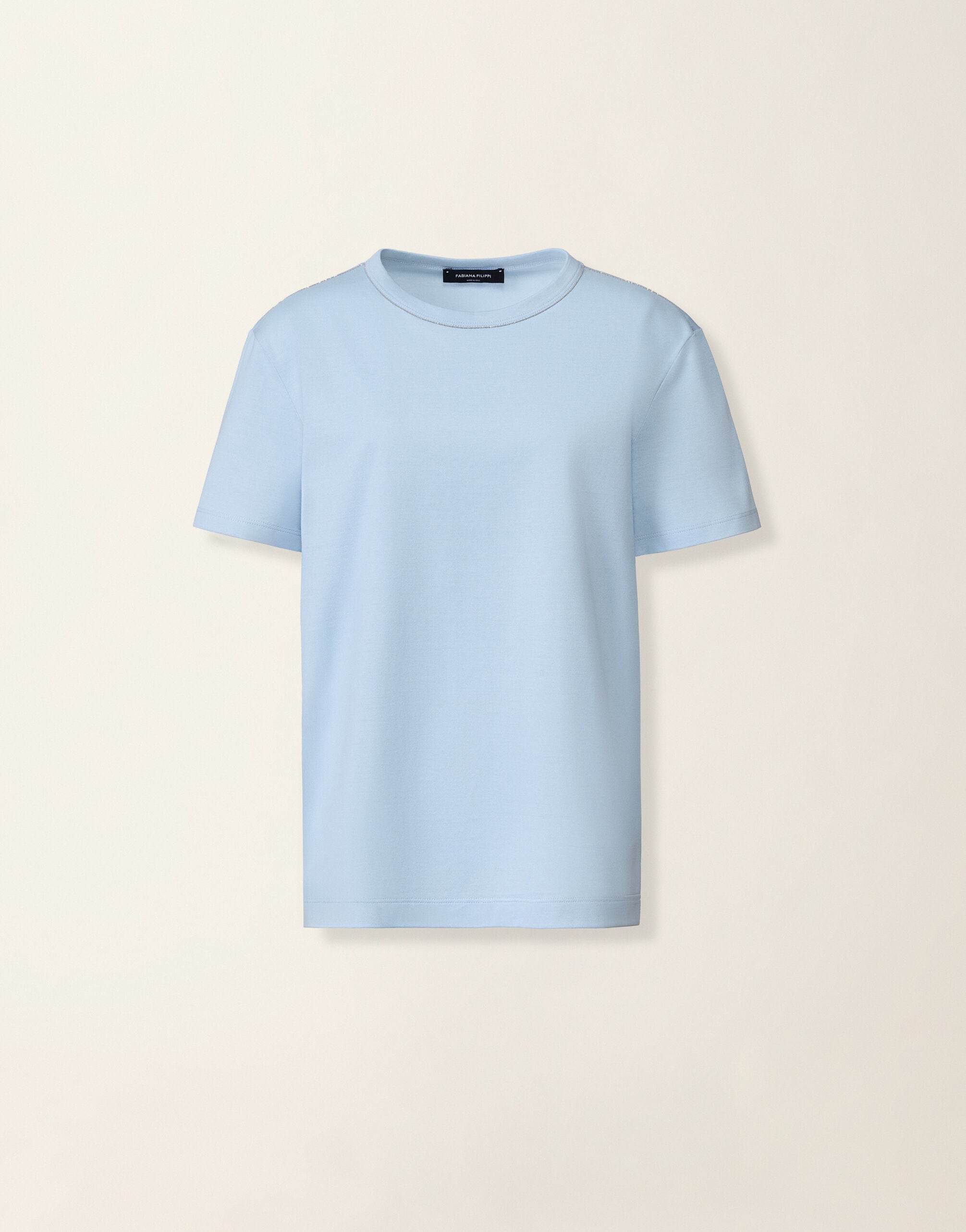 Fabiana Filippi Camiseta en jersey de algodón, azul claro Azul claro JED216F133L7960000