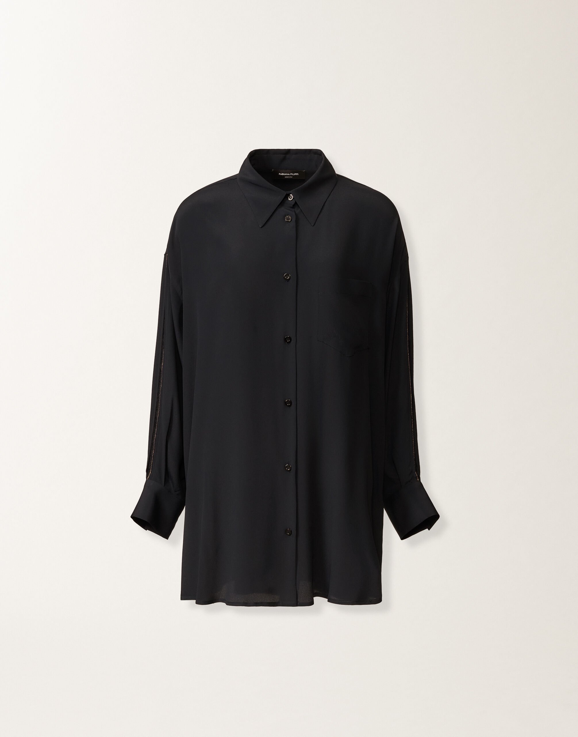 Fabiana Filippi Camicia in crepe de chine, blu notte Blu CAD266F301L7750000