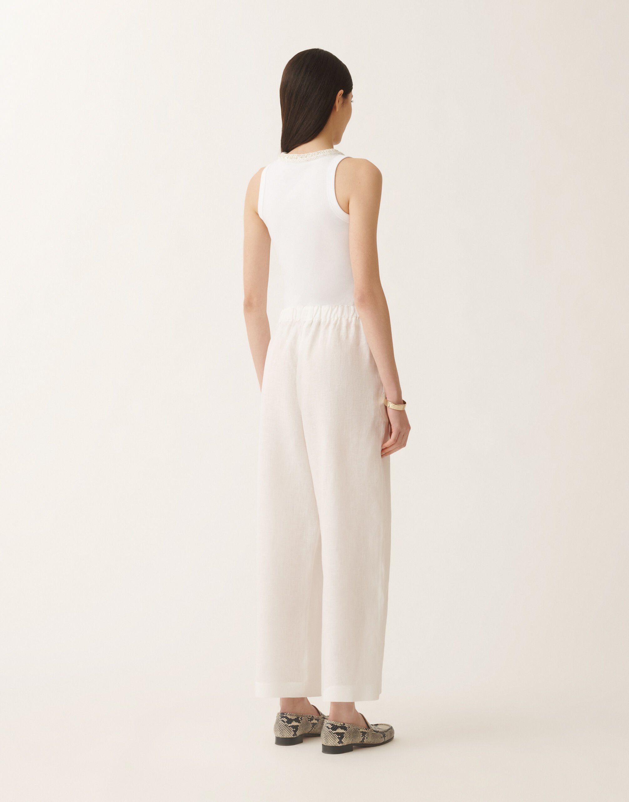 Fabiana Filippi Hose Trevi aus Leinencanvas, weiß WEISS PAD275F310D8350000