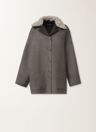 Fabiana Filippi Caban en double laine, roche et anthracite GRIS CTD215F260L6040000