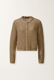 Fabiana Filippi Cotton ribbon cardigan, khaki KHAKI MAD276F513D6630000