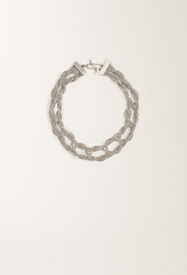 Fabiana Filippi Häkelkette aus Diamantfaden, nickelfarben SILBER BXD265A947L2690000