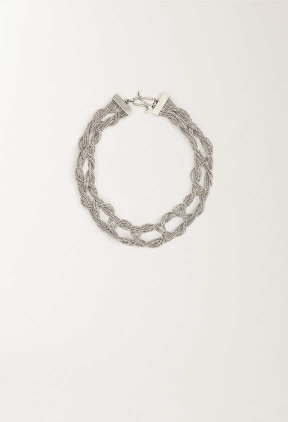 Fabiana Filippi Häkelkette aus Diamantfaden, nickelfarben SILBER BXD265A947L2690000