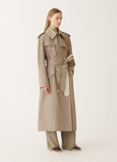 Fabiana Filippi Zweireihiger Trenchcoat aus extrafeinem Twill, olivgrün Grün CTD215F228L5120000