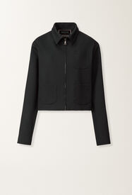 Fabiana Filippi Boxy jacket in midnight blue Milano stitch jersey Blue GCD266F208L7470000