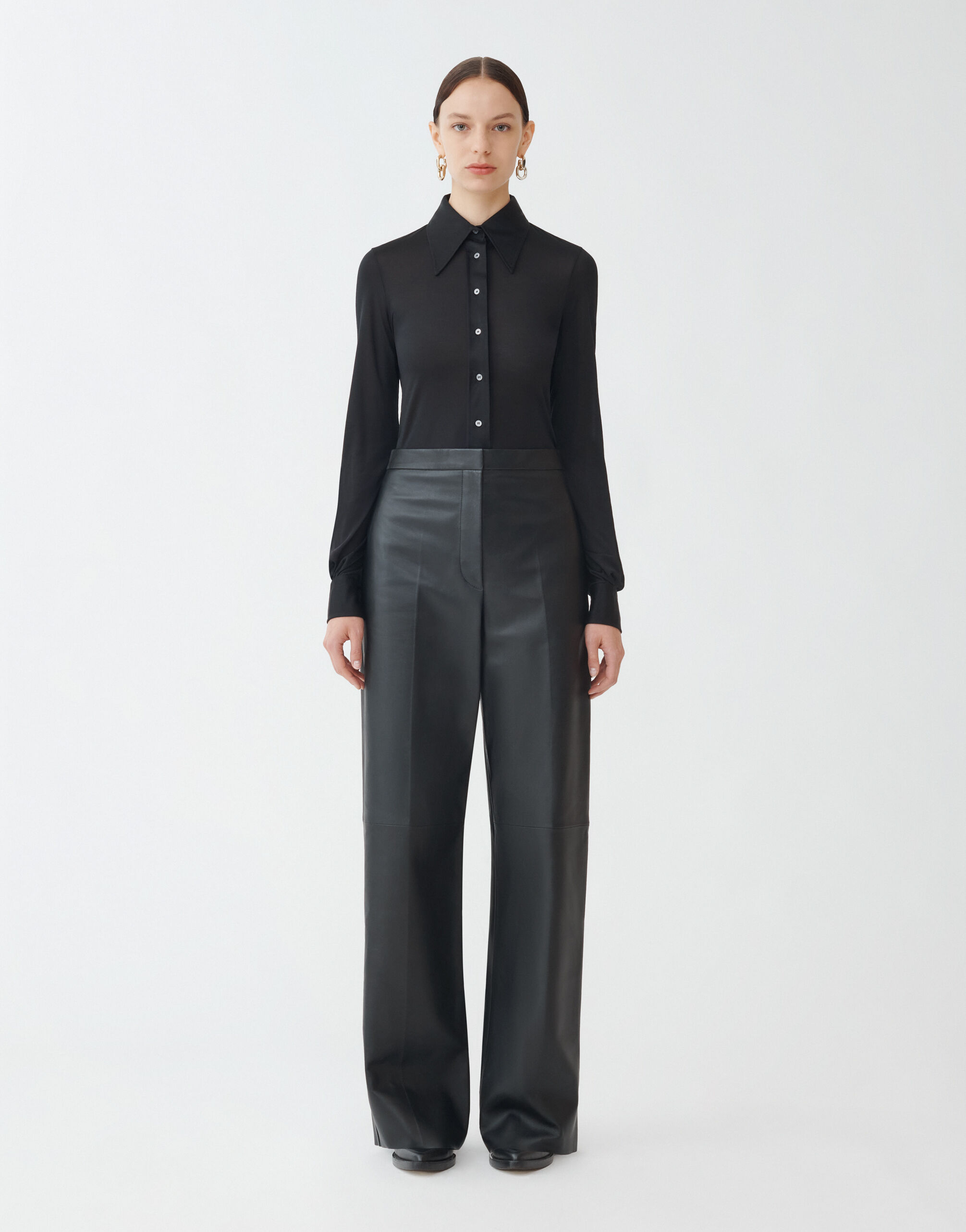 Fabiana Filippi Nappa leather trousers, black BLACK PLD264F274I9090000