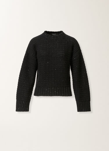 Fabiana Filippi Platinum sweater with sequins, black Black MAD225F104L6170000