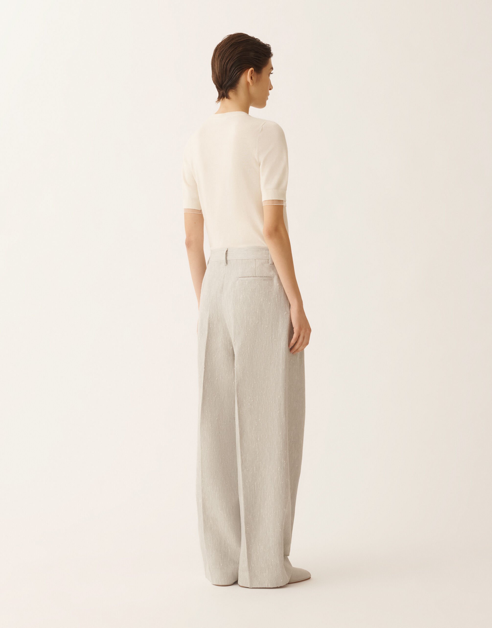 Fabiana Filippi Fil coupé drop tailoring pants, ice Gray PAD266F367D9570000