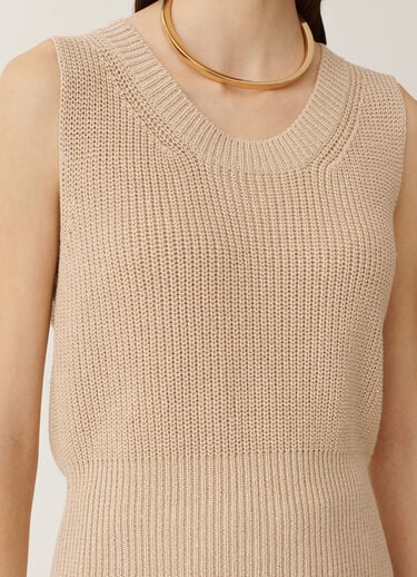 Fabiana Filippi Cotton and linen gilet with sequins, sand SAND MAD275F519L3510000
