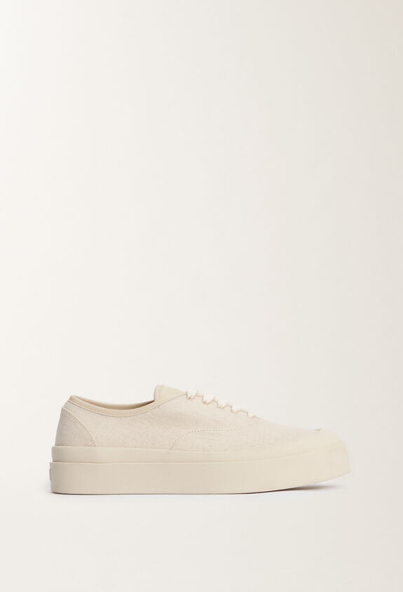 Fabiana Filippi Canvas and nappa leather sneakers, putty WHITE ASD265A961L2710000