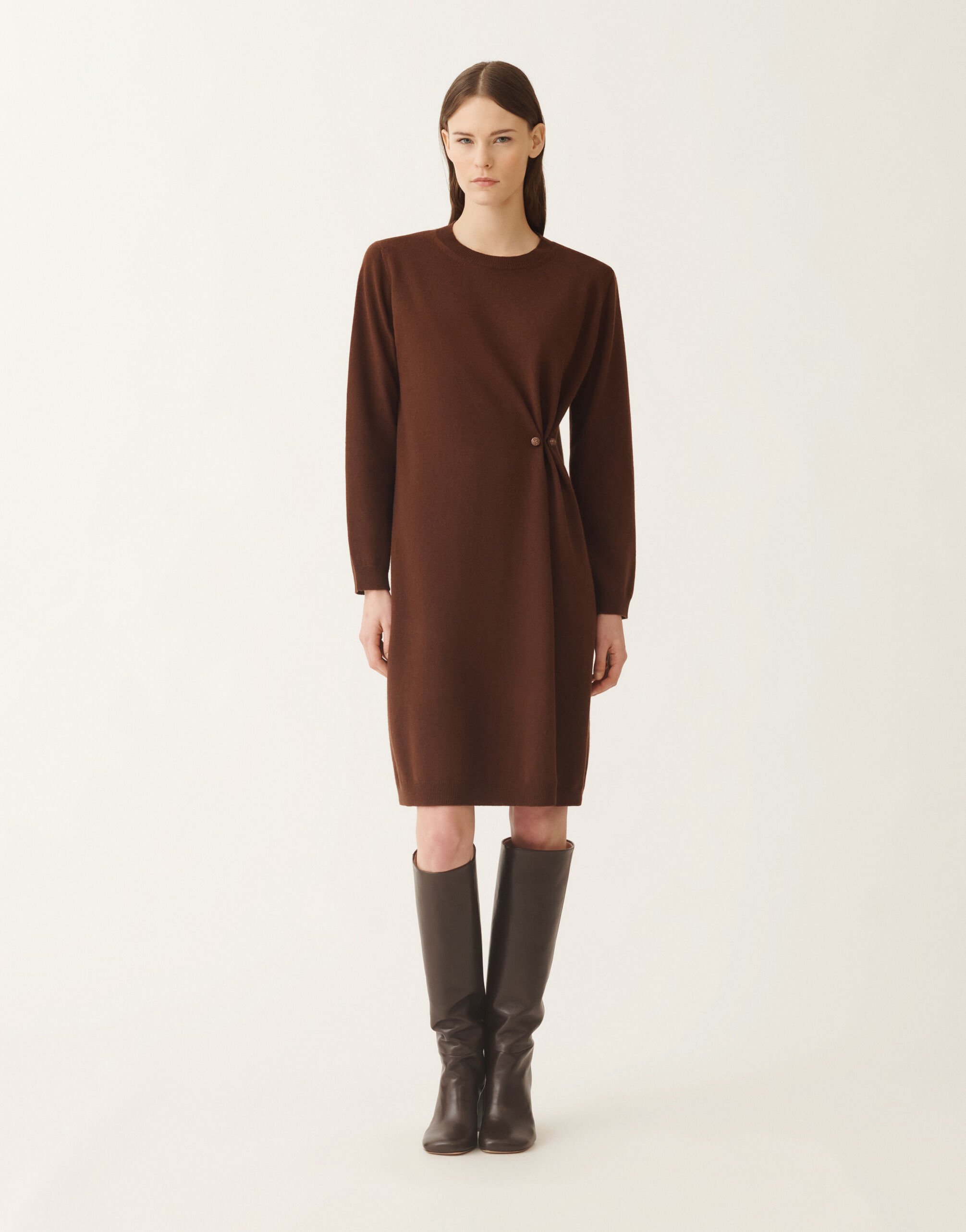 Fabiana Filippi Platinum dress, ebony BROWN ABD215F141L5170000