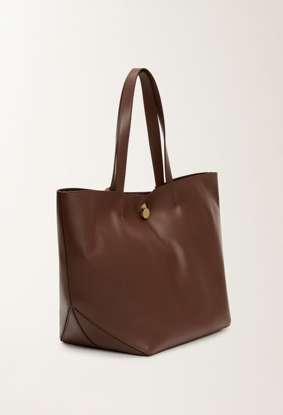 Fabiana Filippi Eclissi smooth nappa leather tote bag, ebony BROWN BGD215A906L8020000