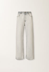 Fabiana Filippi Marbled aqua denim pants Blue PAD266F342L7310000