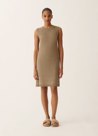 Fabiana Filippi Mini dress in cotton tape with sequins, khaki KHAKI ABD276F593M1200000