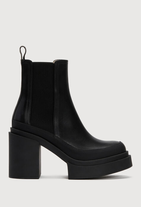Fabiana Filippi Leather ankle boots with block heel, black ASD213A815H9870000