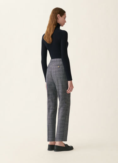 Fabiana Filippi Pantalon Montefalco en mouliné, bleu nuit Bleu nuit PAD216F326D9830000