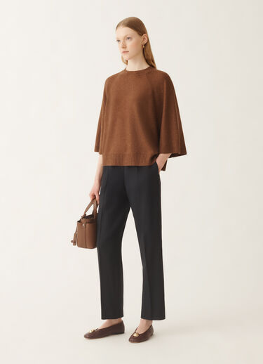 Fabiana Filippi Wool and silk cape with sequins, mahogany BROWN MAD215F067D2960000