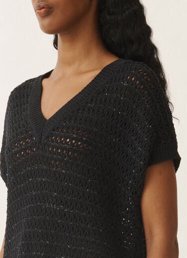 Fabiana Filippi Cotton sweater with sequins, midnight blue BLUE MAD275F572L3530000