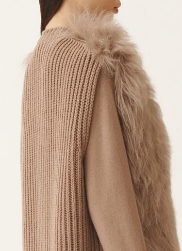 Fabiana Filippi Shearling Langhaarweste, bark Braun PLD225F709L6440000
