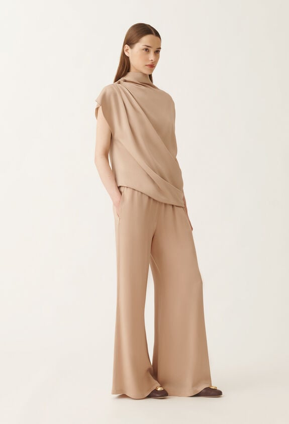 Fabiana Filippi Amelia envers satin trousers, maple BEIGE PAD215F291D9080000