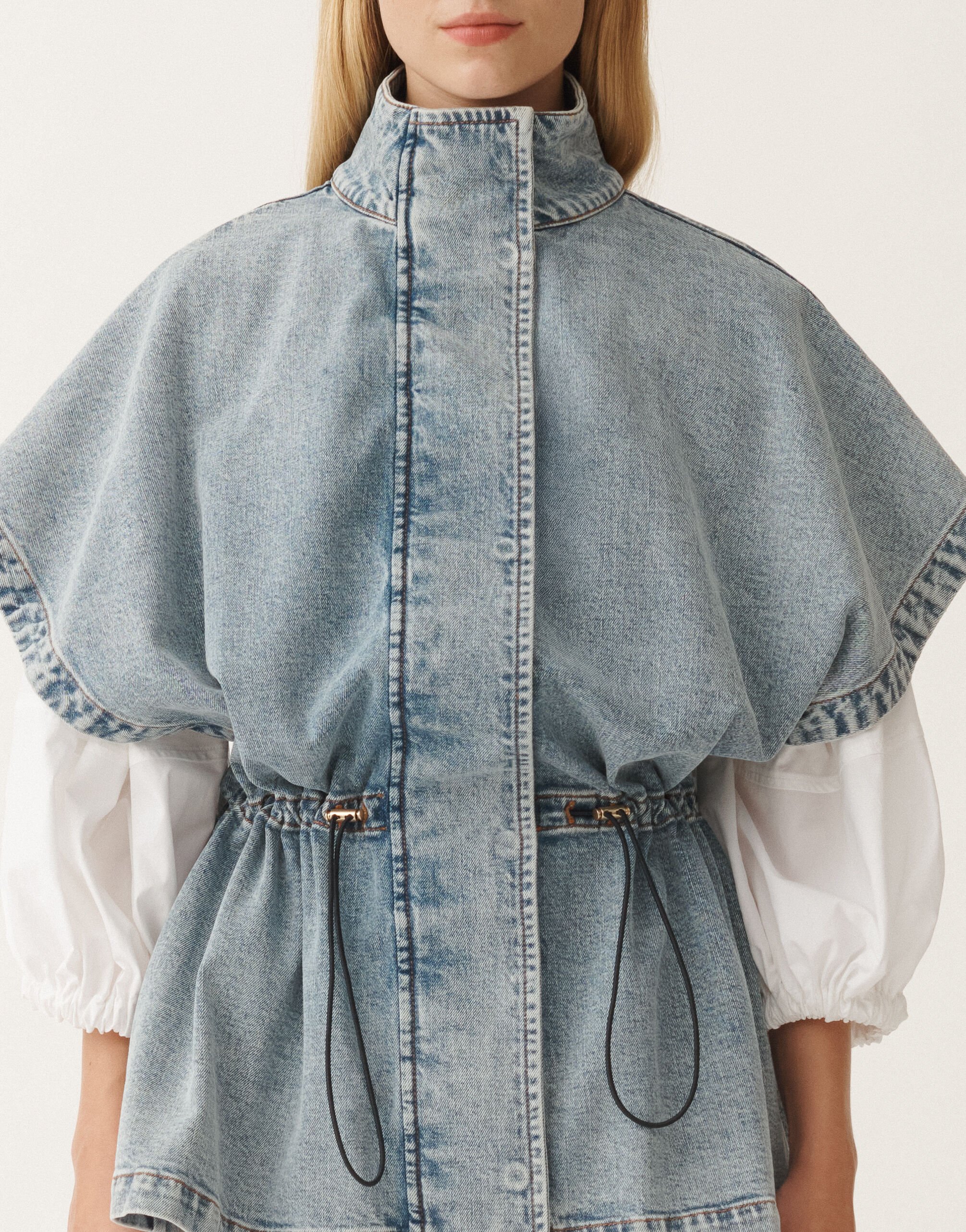 Fabiana Filippi Veste en denim stretch, bleu ciel marbré BLEU CTD275F255L3690000