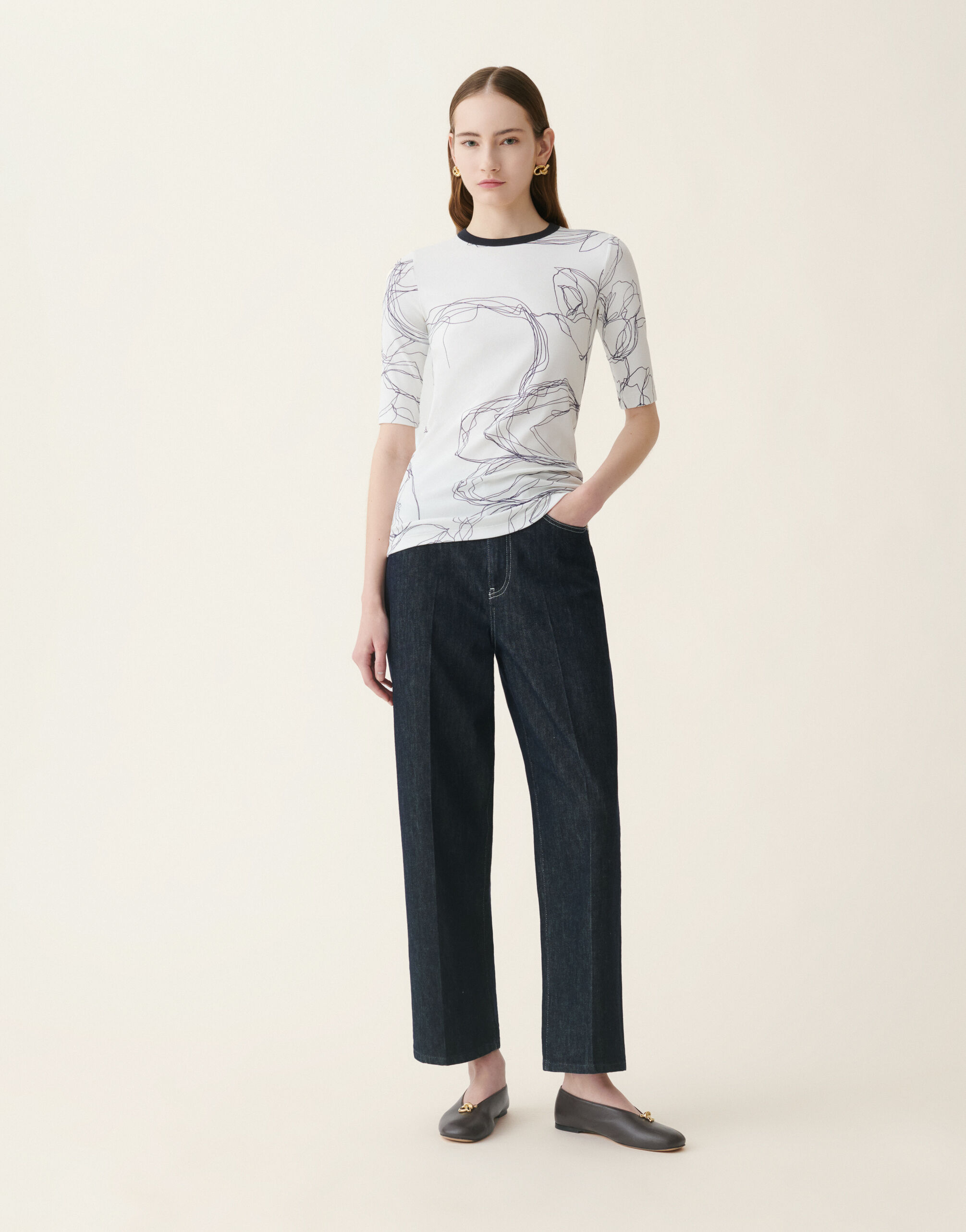 T-shirt en jersey de coton côtelé, blanc Fabiana Filippi T-shirt en jersey de coton côtelé, blanc Blanc JED216F109M3060000