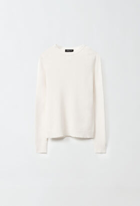 Fabiana Filippi Seamless pullover in brushed cashmere, white WHITE MAD264F031N9000000