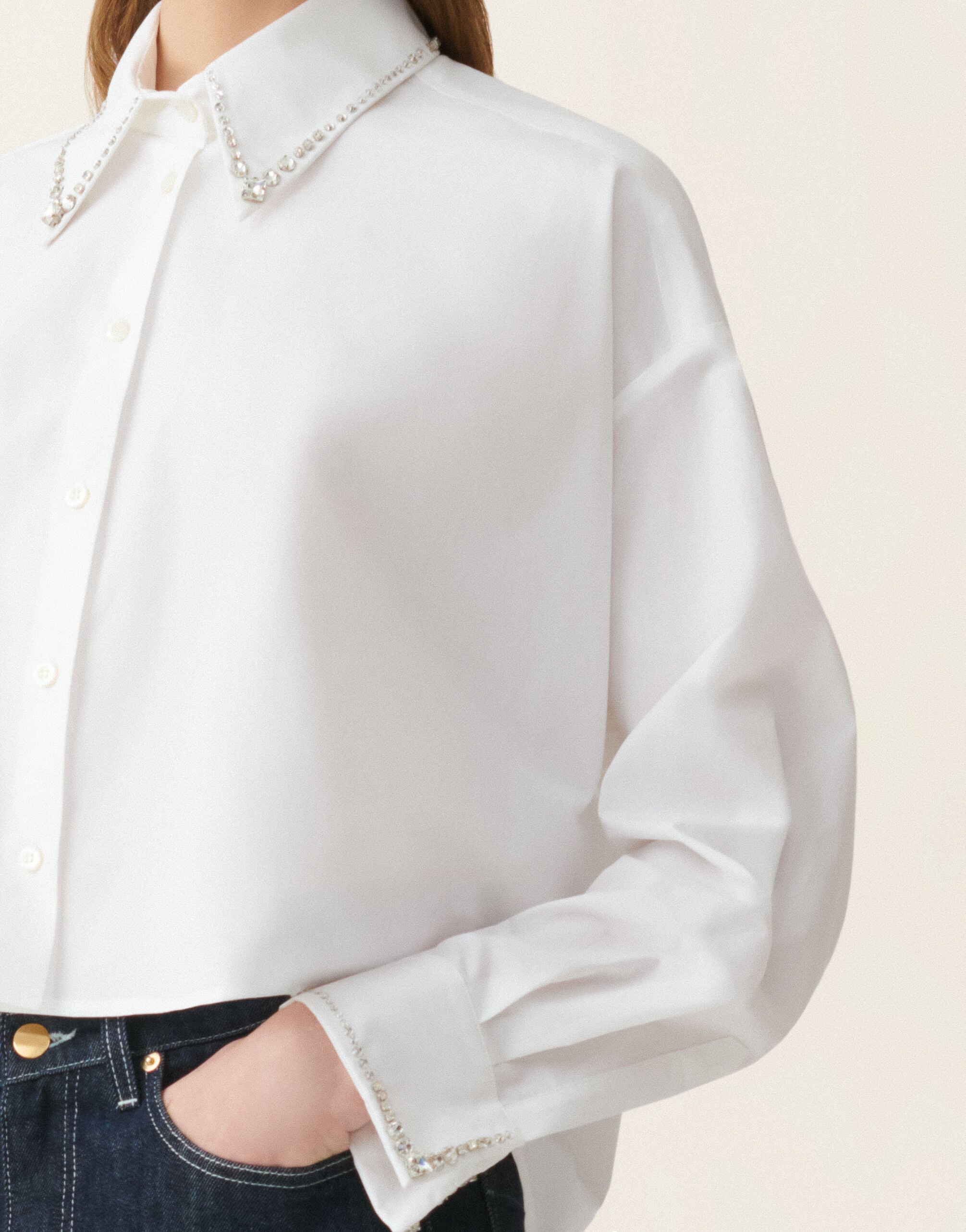 Fabiana Filippi Cropped Hemd aus Popeline, optisches weiß Optisches weiß CAD216F313M2680000