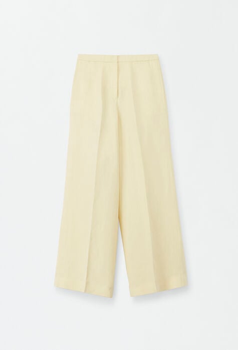 Fabiana Filippi Fluid viscose and linen trousers, yellow PAD274F533H4080000