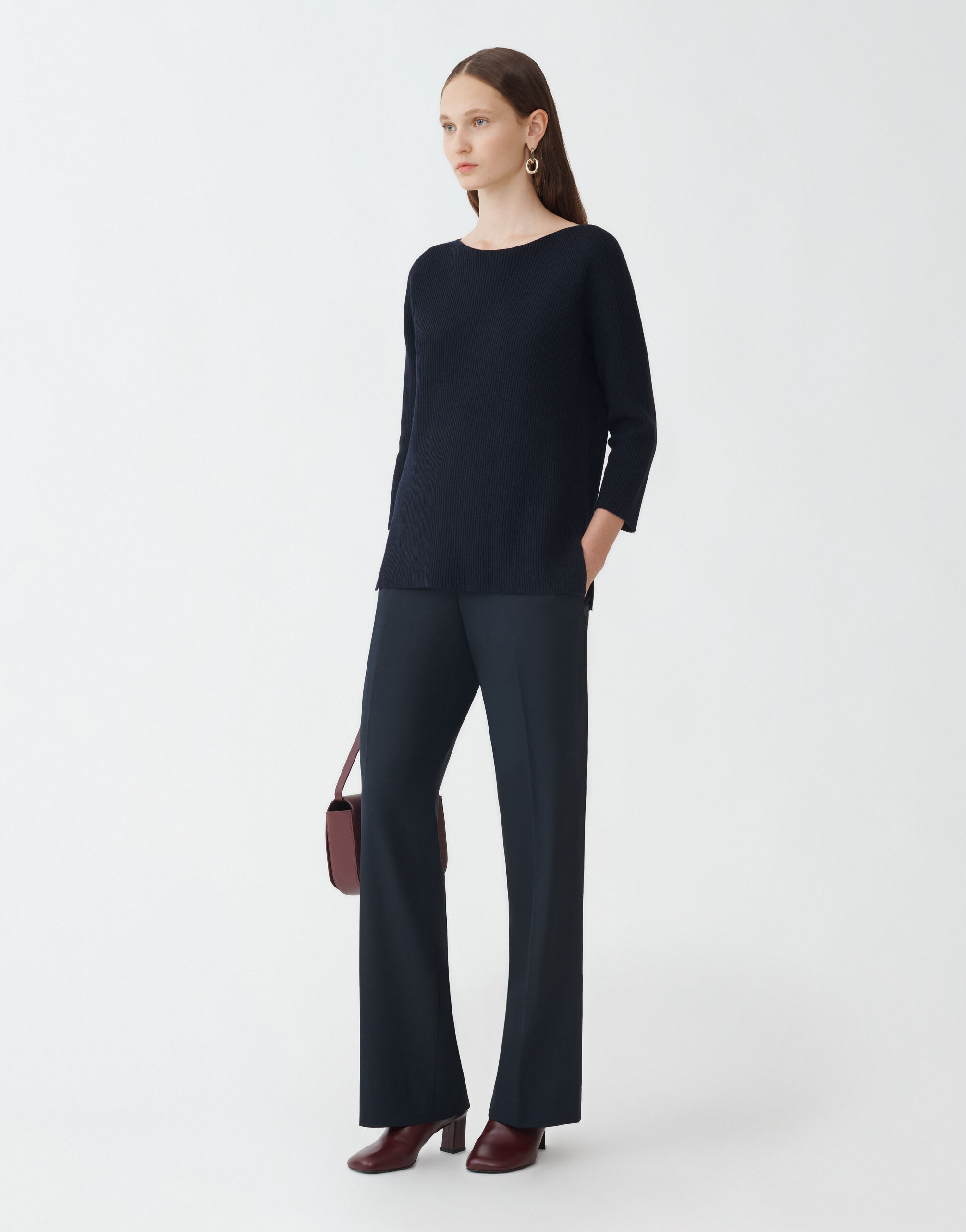 Fabiana Filippi Maglia in lana e cotone, blu notte BLU NOTTE MAD264F018D510M417