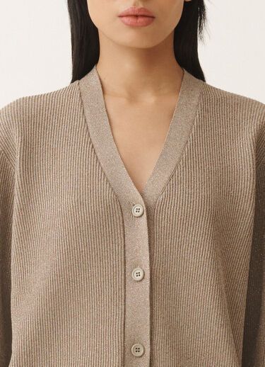 Fabiana Filippi Organic cotton and lurex cardigan, clay CLAY MAD275F496L4520000