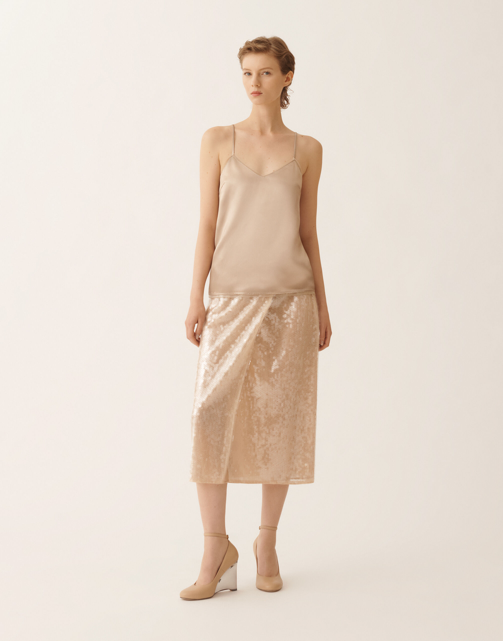 Satin lingerie top, maple for Women | Fabiana Filippi®