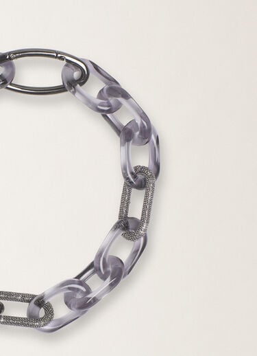 Smoky plexi chain necklace with filo diamante Fabiana Filippi Smoky plexi chain necklace with filo diamante Gray BXD266A855M0230000