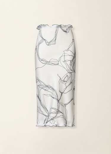 Fabiana Filippi Jupe en twill de soie, blanc Blanc GND216F354M3070000