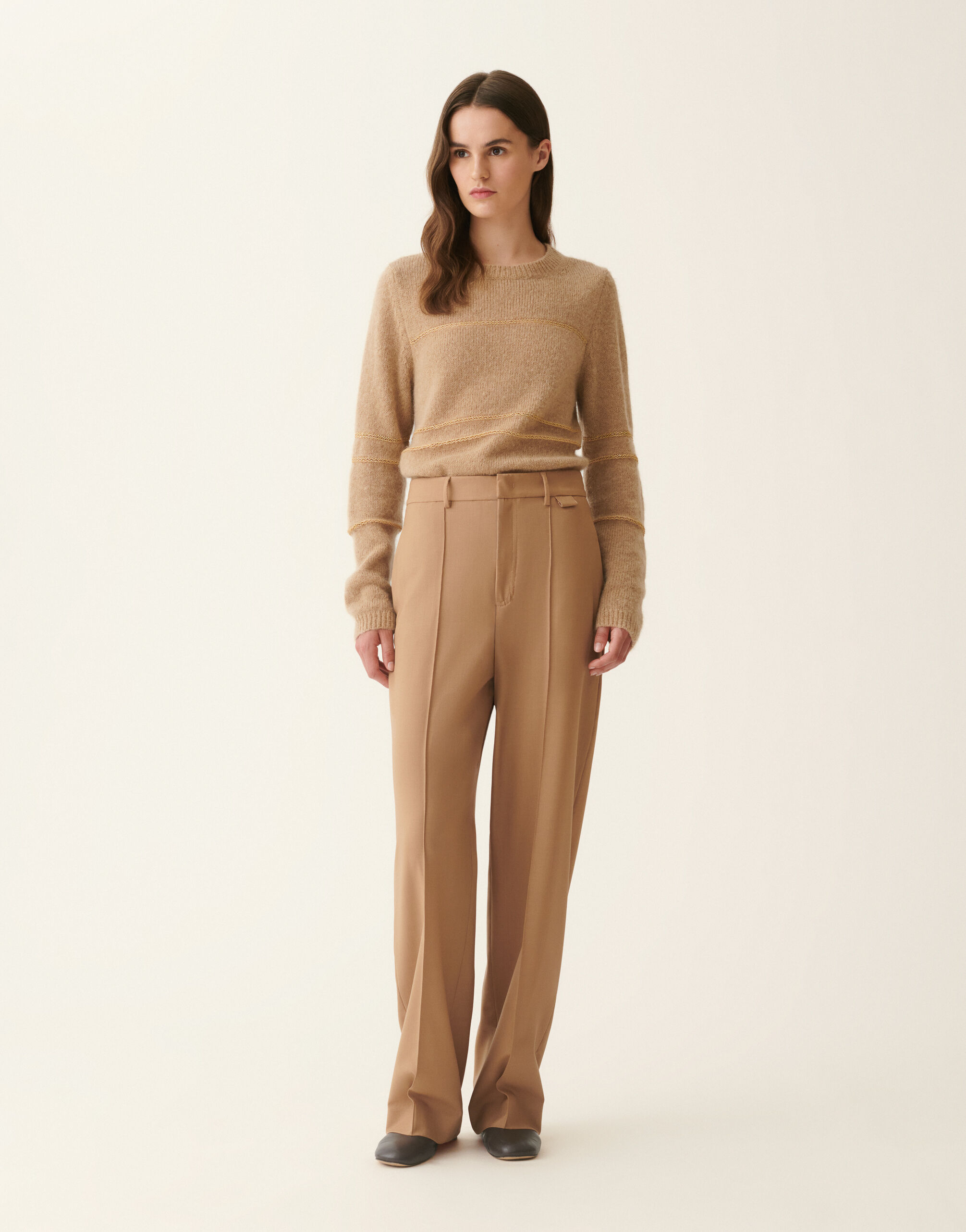 Cool wool trousers, rattan Fabiana Filippi Cool wool trousers, rattan Rattan PAD226F717M3860000