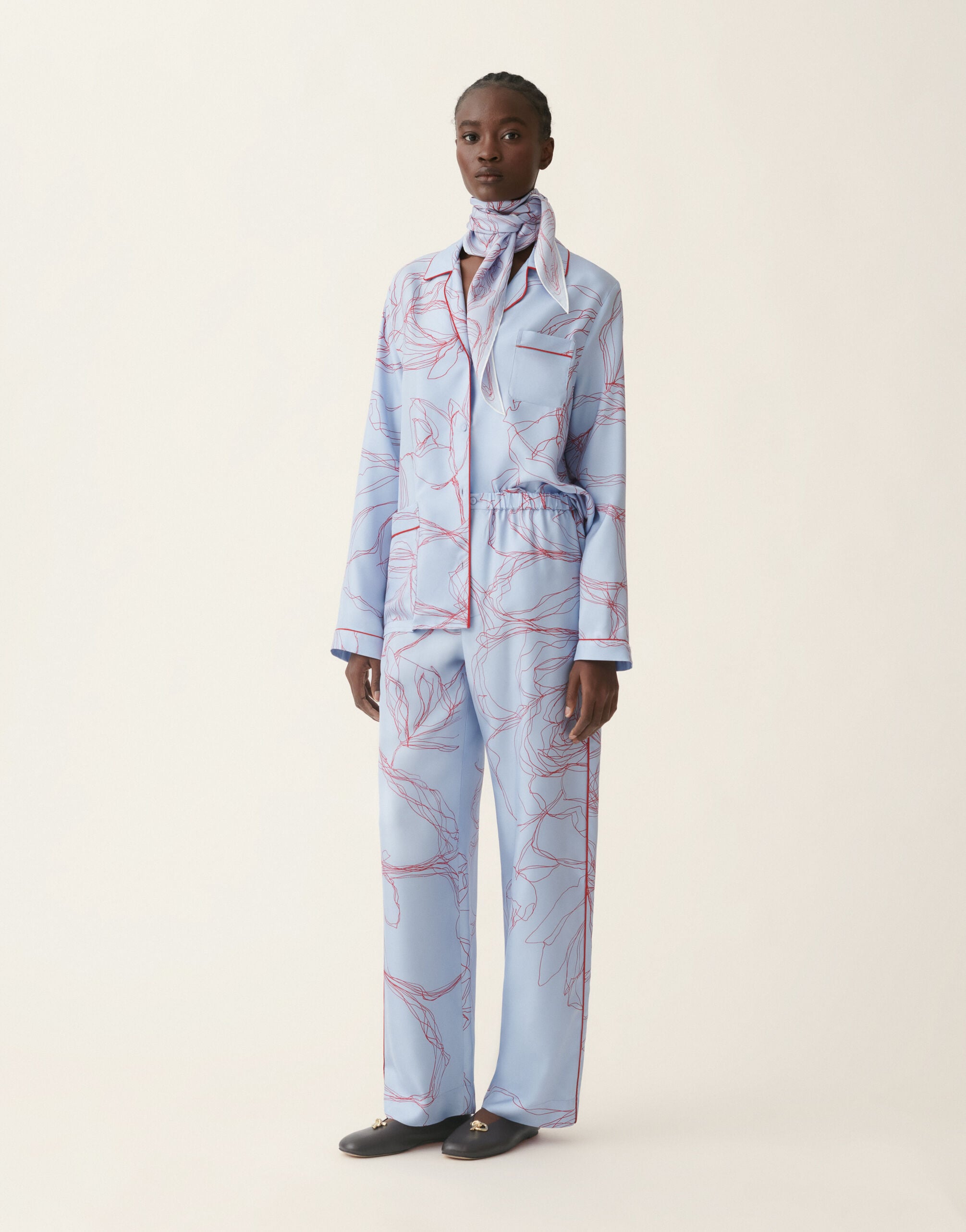 Fabiana Filippi Silk twill trousers, light blue Light blue PAD216F315M3030000