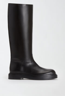 Fabiana Filippi Calfskin tube boots, black BUTTER ASD274A926H1400000