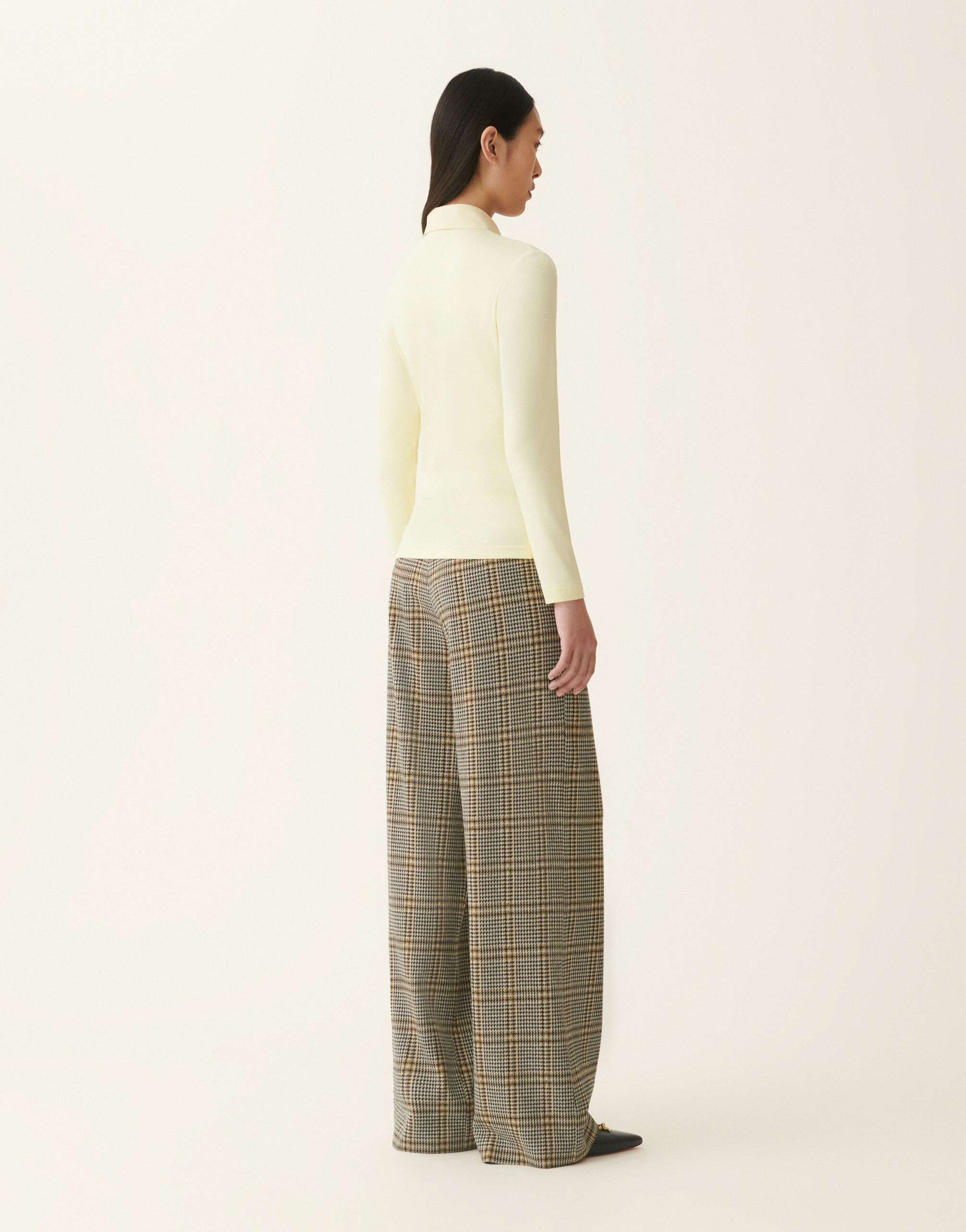 Ribbed cotton jersey long-sleeved T-shirt, vanilla yellow Fabiana Filippi Ribbed cotton jersey long-sleeved T-shirt, vanilla yellow Vanilla yellow JED226F552M4560000