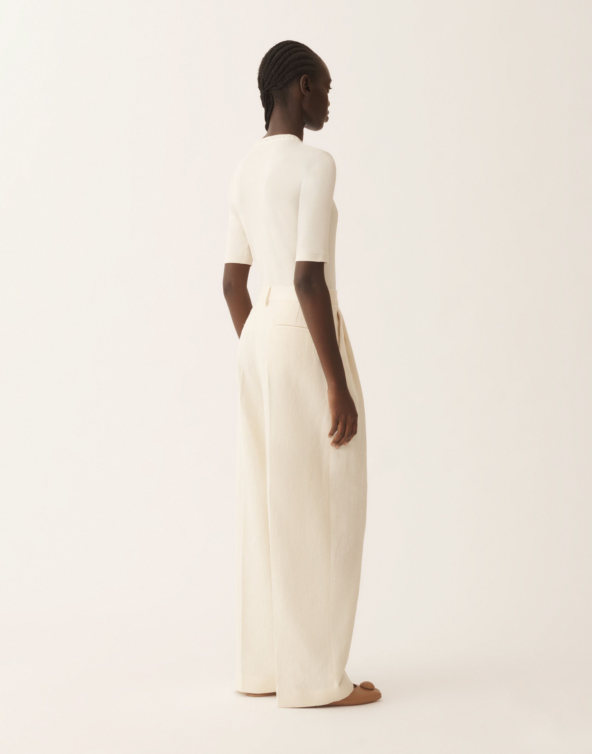 Fabiana Filippi Pantalón de sastrería en goccia fil coupé, color mantequilla Mantequilla PAD266F367D9570000