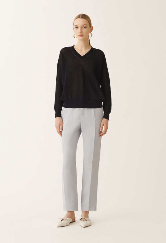 Fabiana Filippi Organic cotton sweater, midnight blue BLUE MAD275F546L3340000