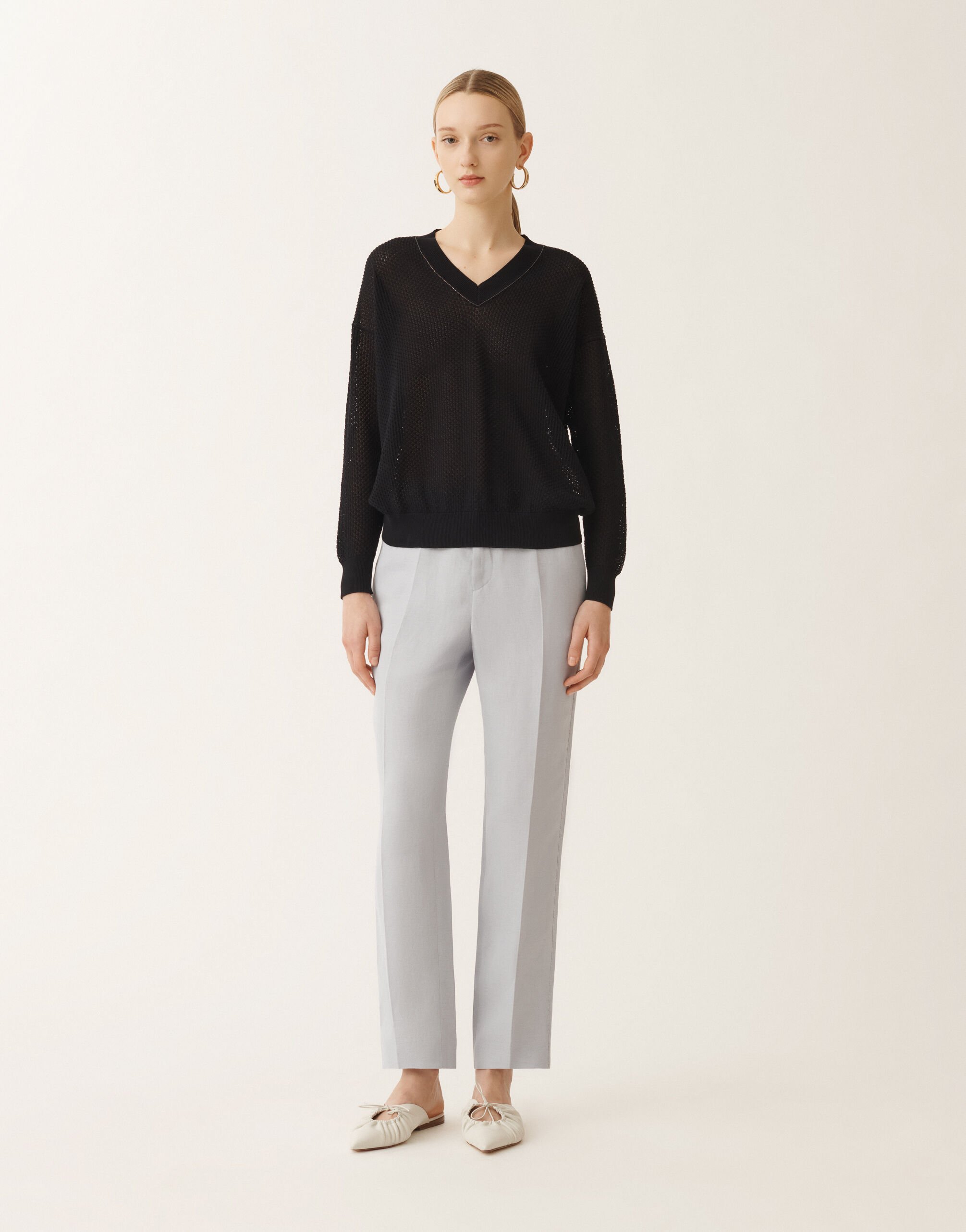 Fabiana Filippi Maglia in cotone organico, blu notte BLU NOTTE MAD275F546L3340000
