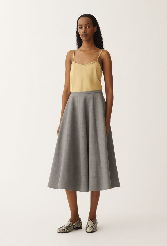 Fabiana Filippi Rock aus Cool Wool, felsgrau meliert GRAU GND265F413D6200000