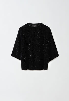 Fabiana Filippi Sequinned cape, black BLUE MAD214F096D7230000