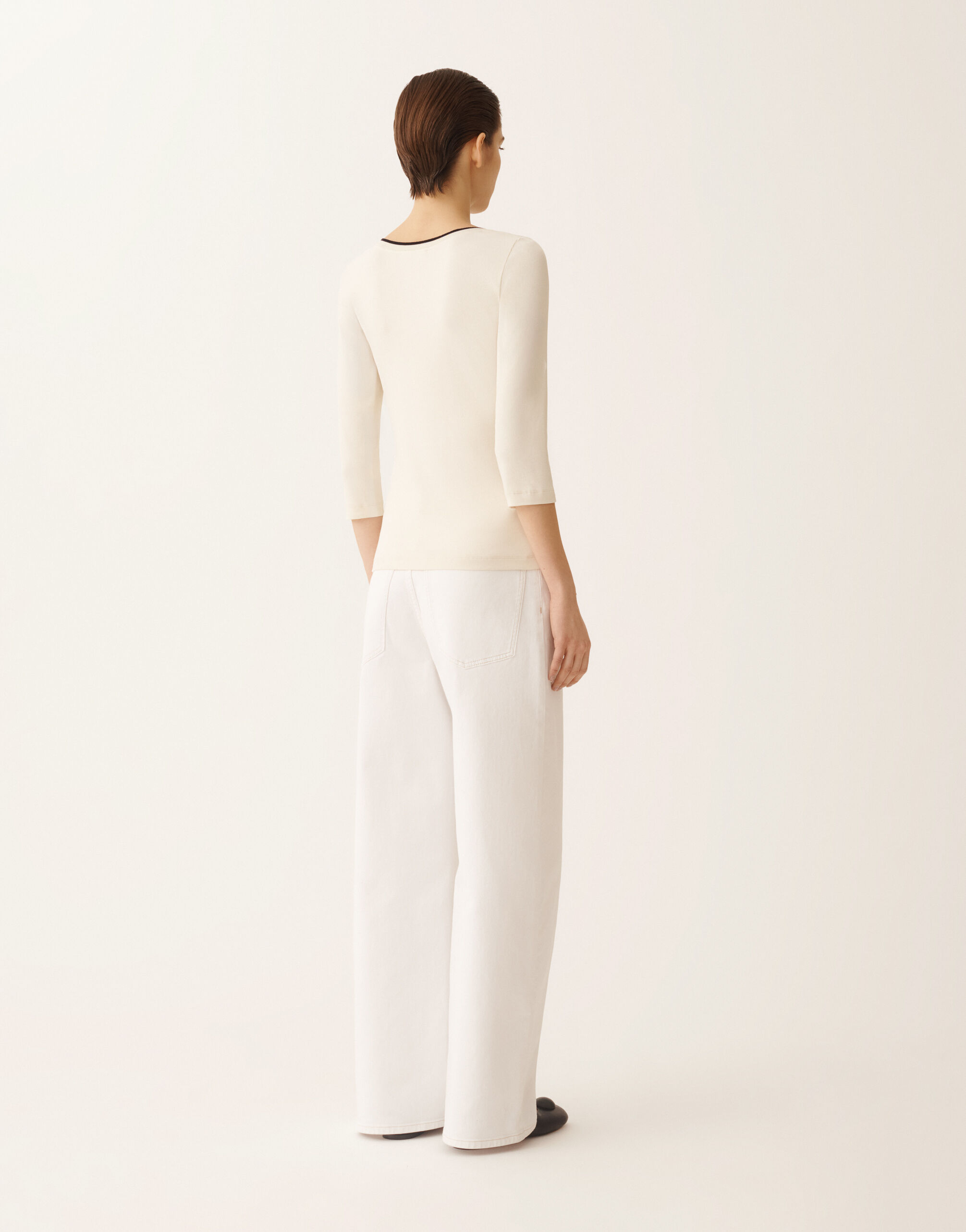 Fabiana Filippi Marinière T-shirt in butter and midnight blue jersey MIDNIGHT BLUE JED276F563M2030000