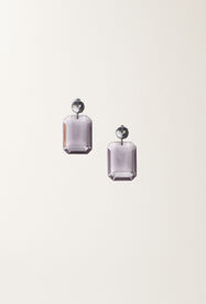 Fabiana Filippi Rectangular earrings in plexiglass and filo diamante, smoky Gray BXD266A852M0240000