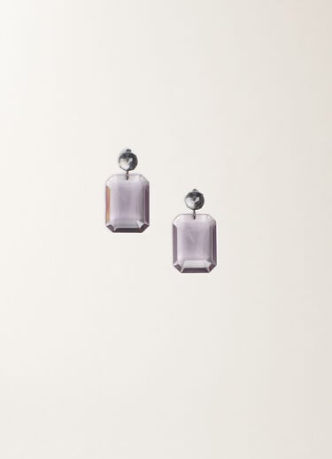 Rectangular earrings in plexiglass and filo diamante, smoky Fabiana Filippi Rectangular earrings in plexiglass and filo diamante, smoky Gray BXD266A852M0240000